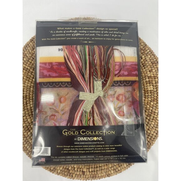 Dimensions Gold Collection Peony Needlepoint Kit Pamela Gladding NIP 20019 - Picture 8 of 11